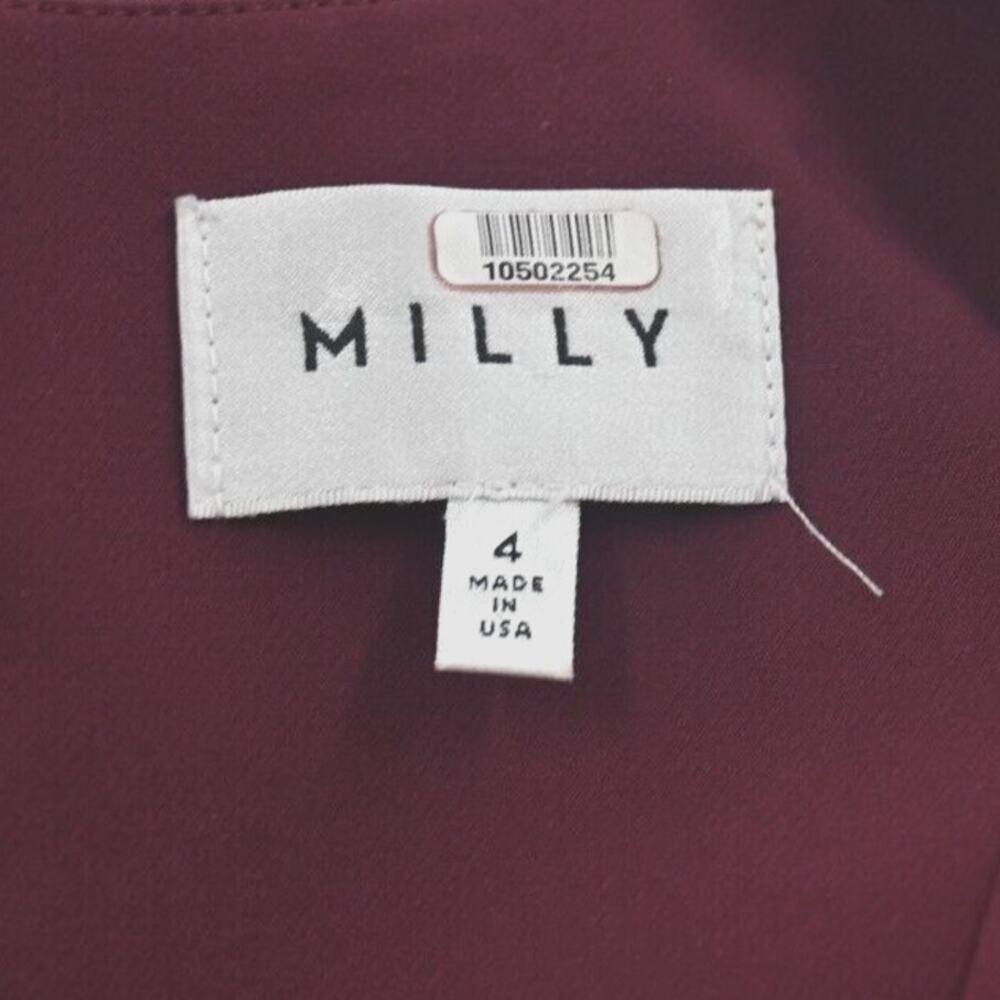 MILLY Cady Burgundy Red Bell Sleeves Mini Dress 4 Holiday USA Classic Maximalist - Picture 10 of 12